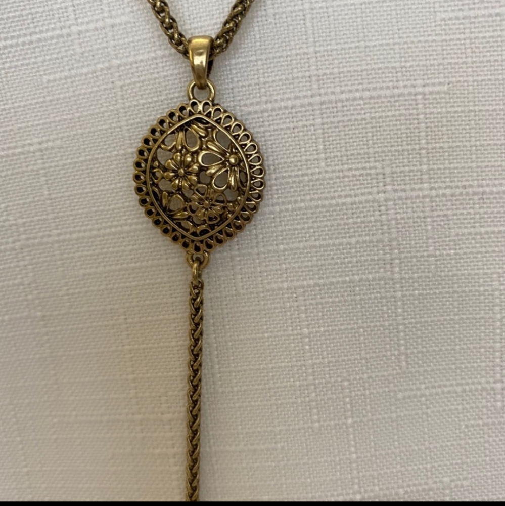 Lucky Brand Flower Child Gold Filigree Necklace
